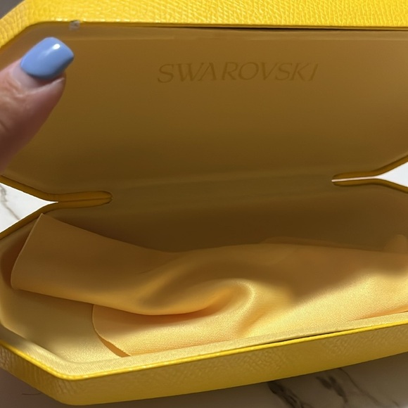 FINAL PRICE SWAROVSKI Hard Case/Yellow Eyeglass Case & Cleaning Cloth - Picture 15 of 15